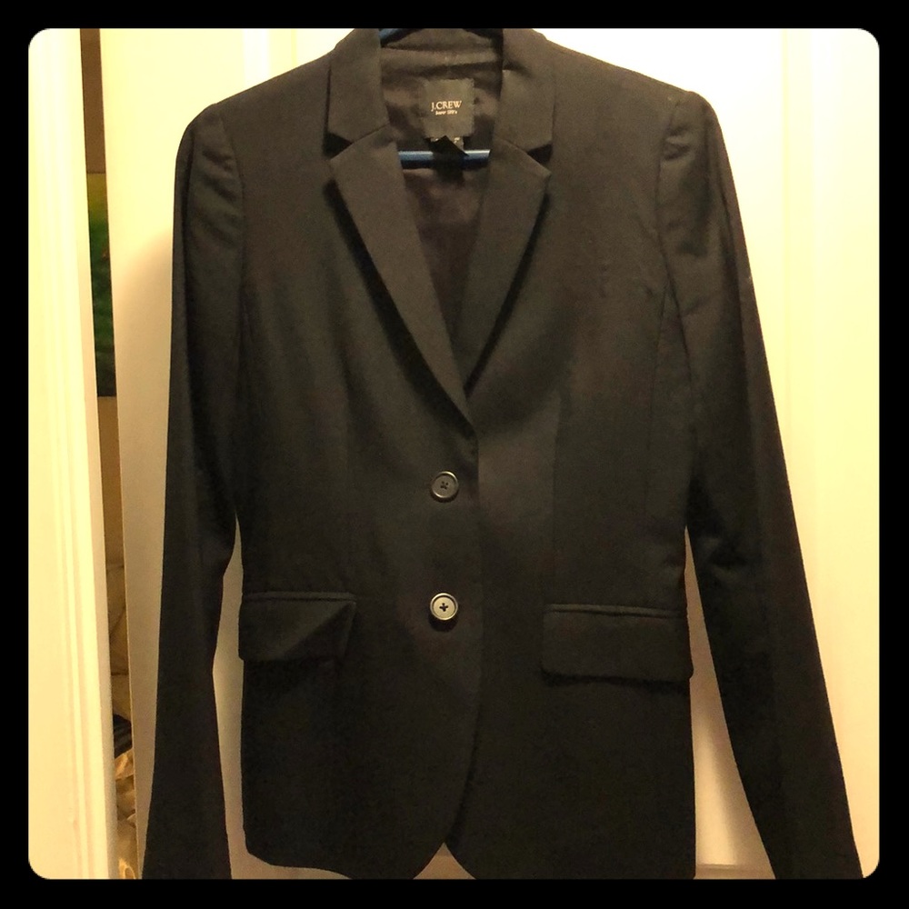 Black J.Crew Super 120s Wool Blazer